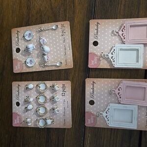 Ceramic Tea Set Charms + Frames Chsrm  Necklace New
